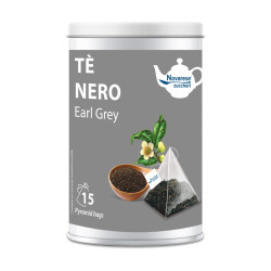 Tè Nero Earl Grey, Barattolo con 15 Filtri Piramidali da...